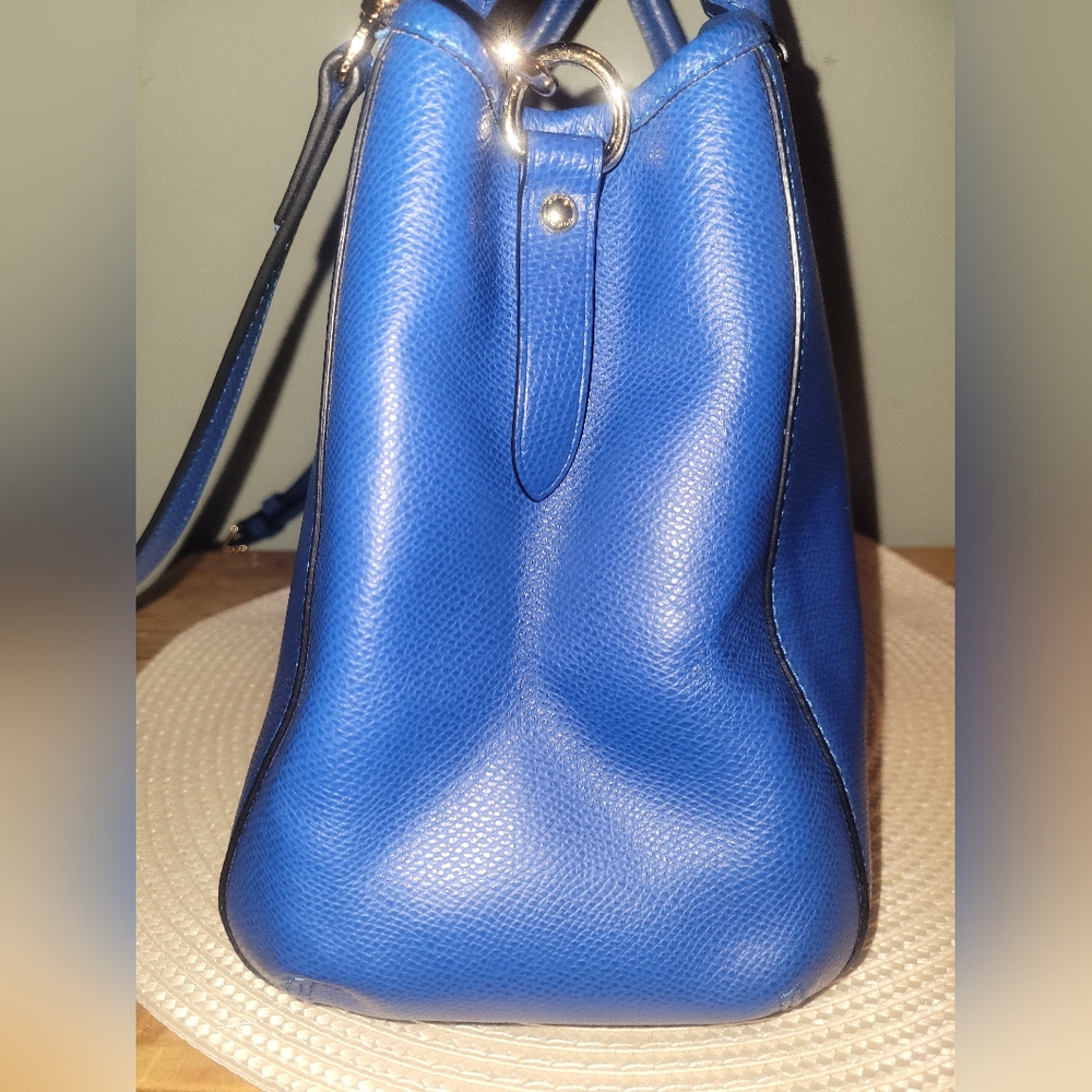Coach Margot Carryall Royal Blue Pebbled Leather Satchel 2015 EUC - Picture 5 of 13